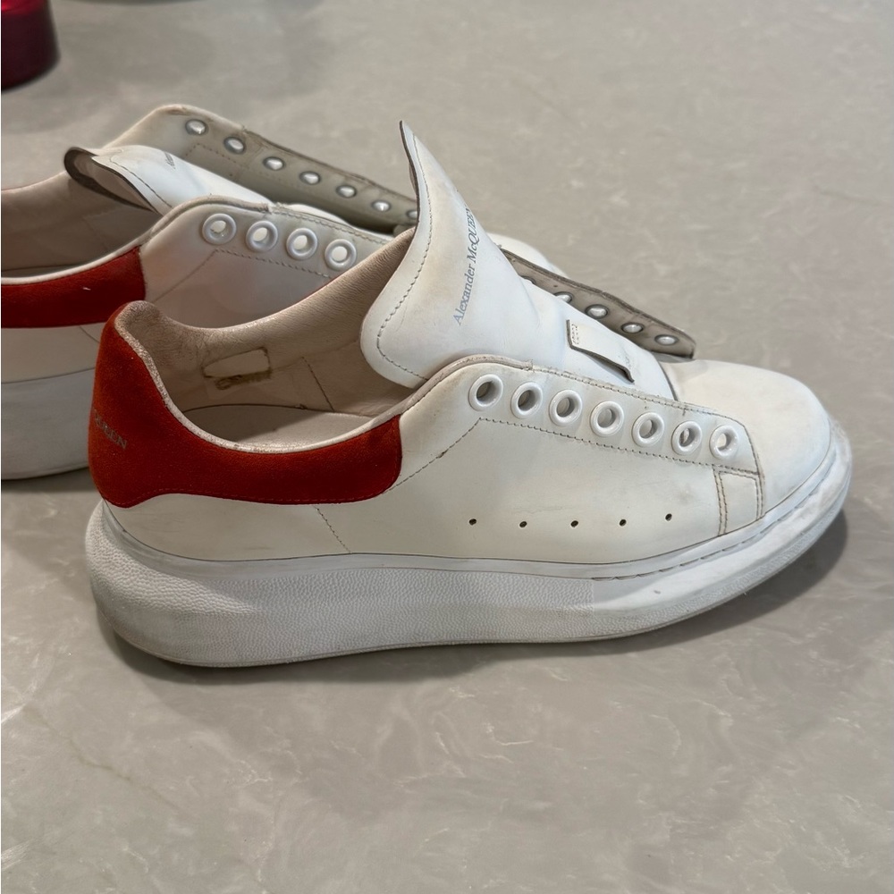 Alexander McQueen White and Red Sneakers